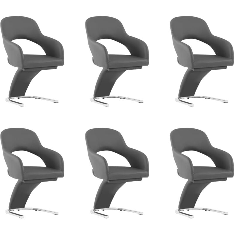 

Sillas de Comedor Cuero Sintético 6 Unidades Gris - Gris - Vidaxl