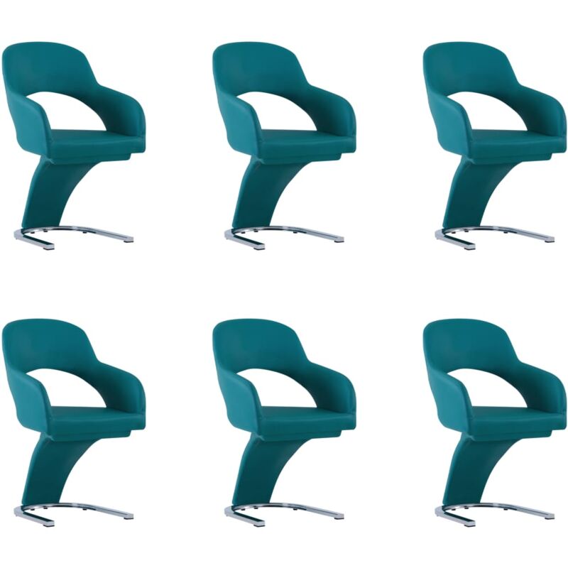 

Sillas de Comedor Cuero Sintético 6 Unidades Azul - Azul - Vidaxl