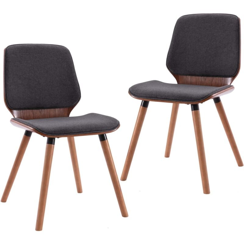 

vidaXL Sillas de Comedor 2 Unidades de Tela Gris - Gris