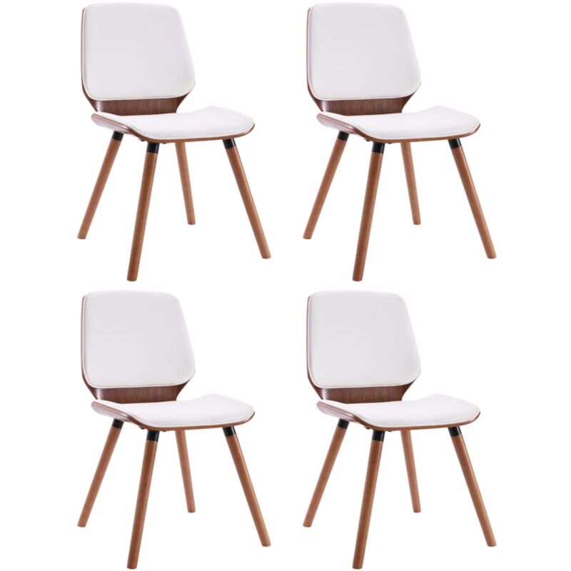 

Sillas de Comedor 4 Unidades Cuero Sintético Blanco - Blanco - Vidaxl