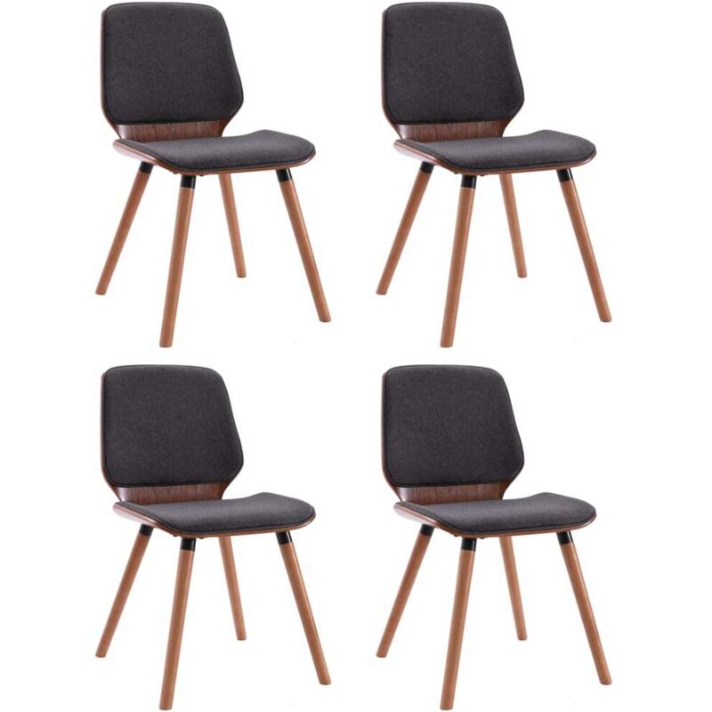 

Sillas de Comedor 4 Unidades de Tela Gris - Gris - Vidaxl