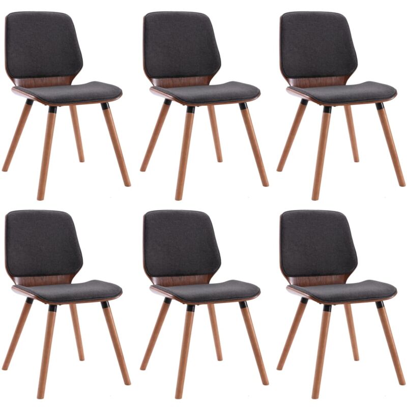 

Sillas de Comedor 6 Unidades de Tela Gris - Gris - Vidaxl