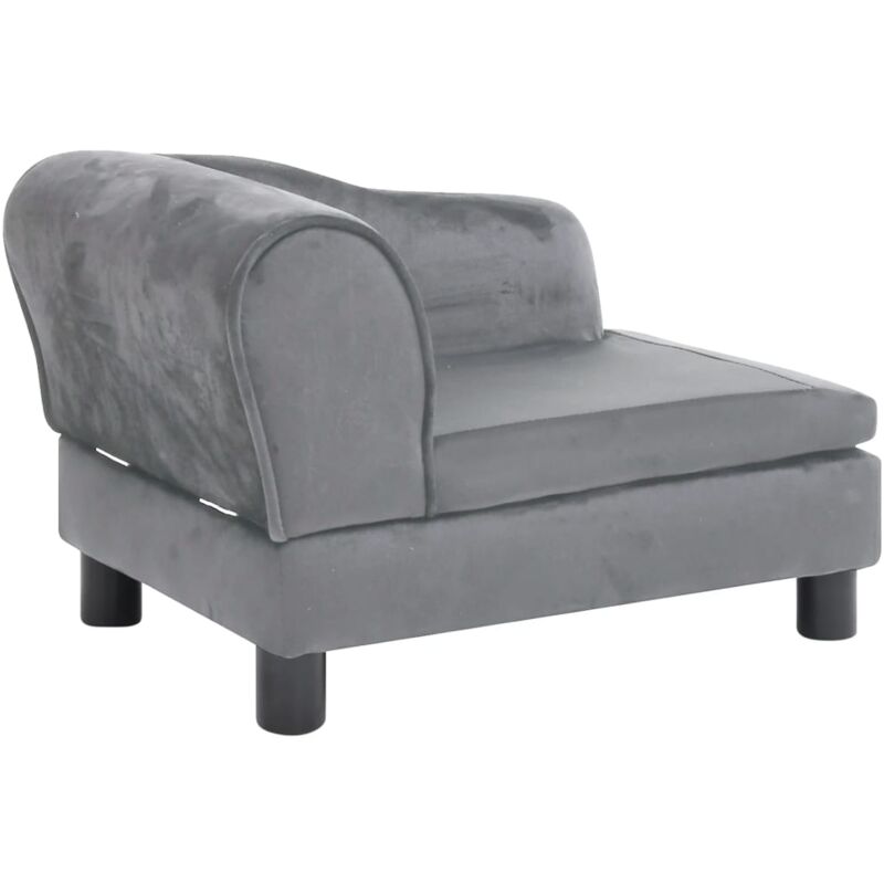

vidaXL Sofá para perro felpa gris 57x34x36 cm - Gris