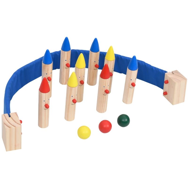 

juego de bolos madera maciza de pino multicolor - Rogal