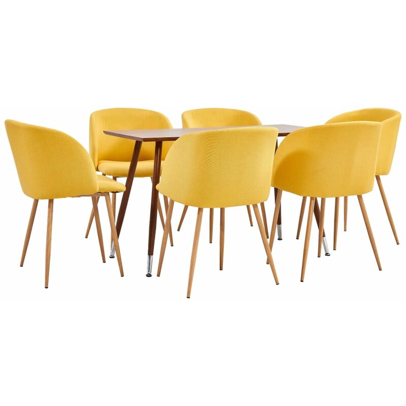 

Rogal juego de comedor 7 piezas tela amarillo Rogal