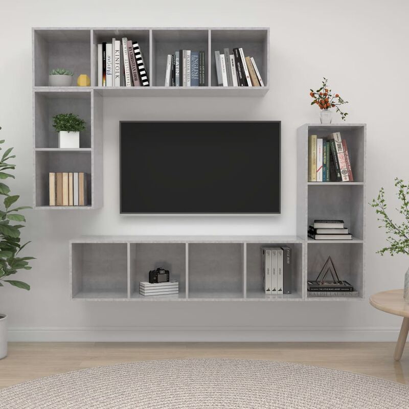 

Rogal juego de mueble para tv de 4 piezas aglomerado gris hormigón Rogal