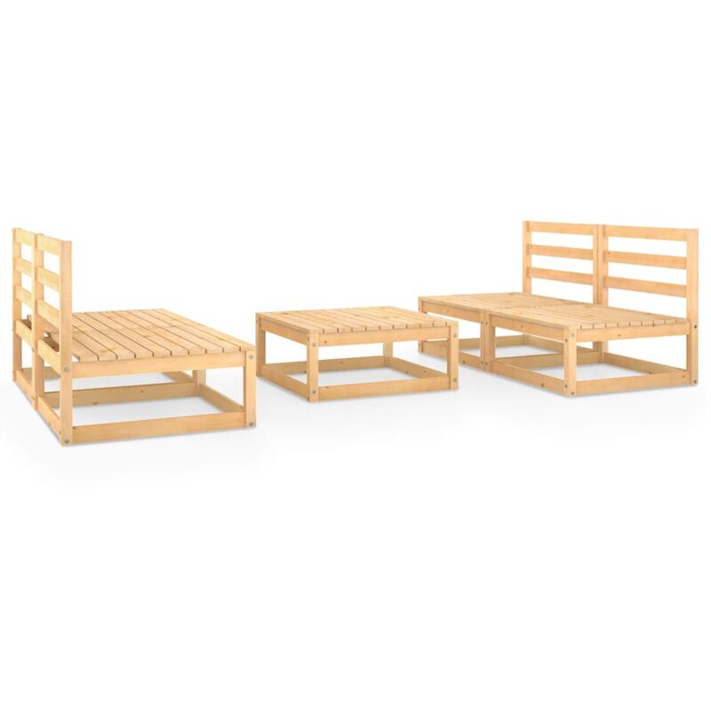 

juego de muebles de jardín 5 piezas madera pino maciza - Rogal