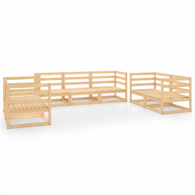 

juego de muebles de jardín 7 piezas madera pino maciza - Rogal