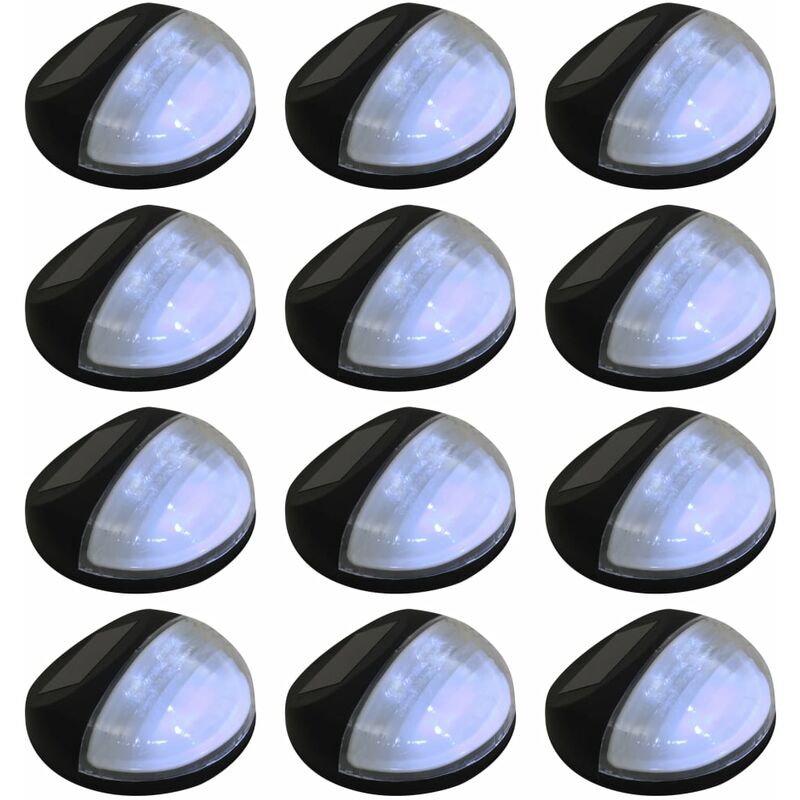 

Rogal lámparas solares led de pared exterior redonda 12 uds negro Rogal