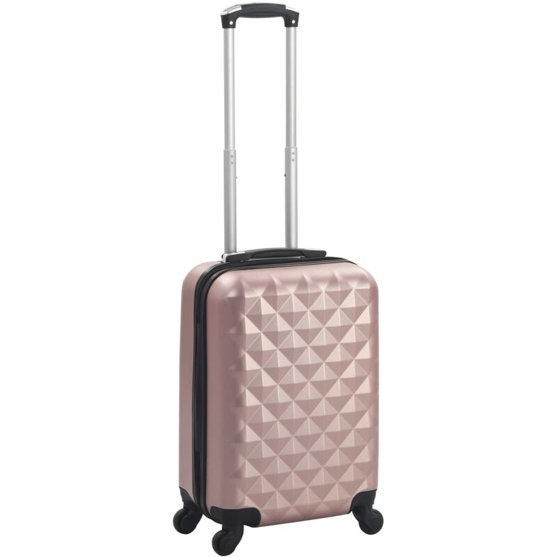 

maleta con ruedas trolley rígida rosa dorado abs - Rogal