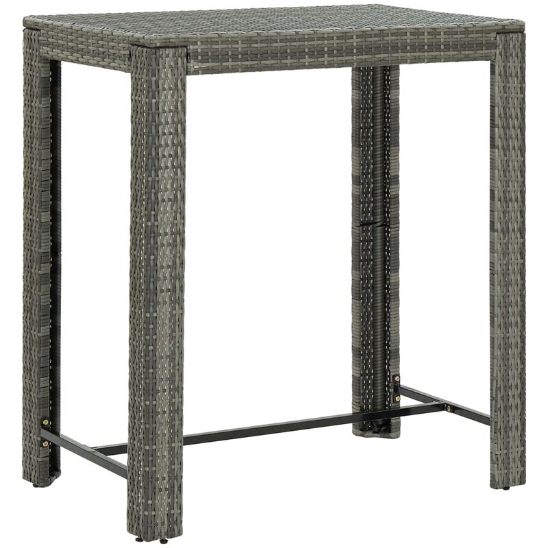 

mesa alta para jardín ratán sintético gris 100x60,5x110,5 cm - Rogal