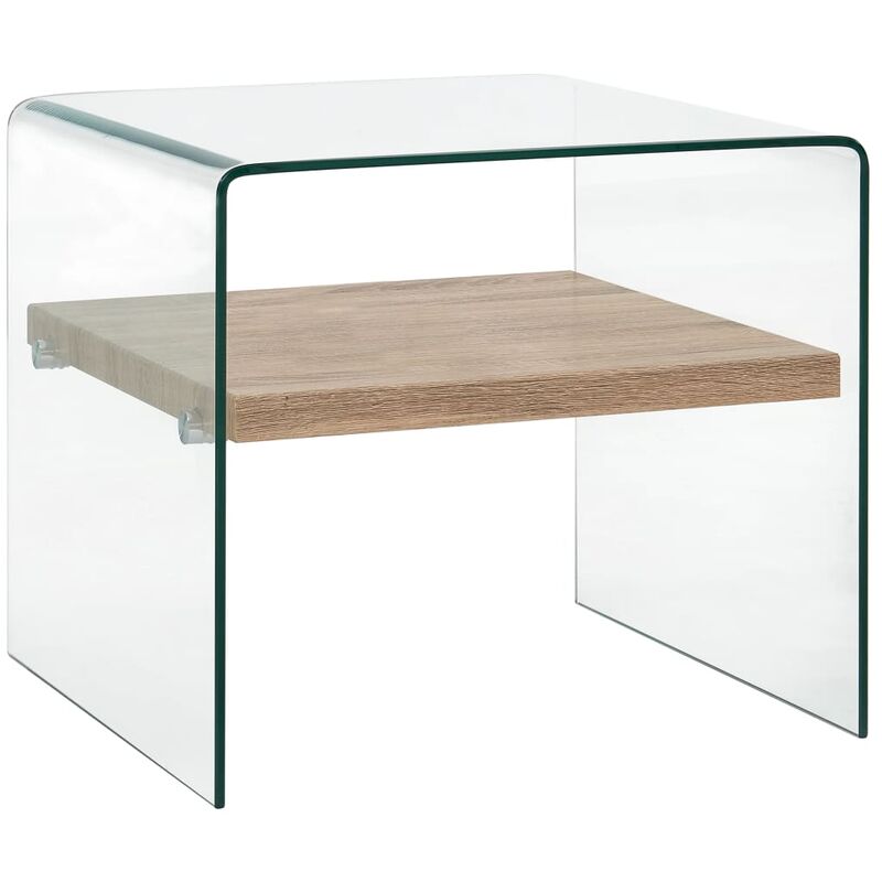 

mesa de centro de vidrio templado transparente 50x50x45 cm - Rogal