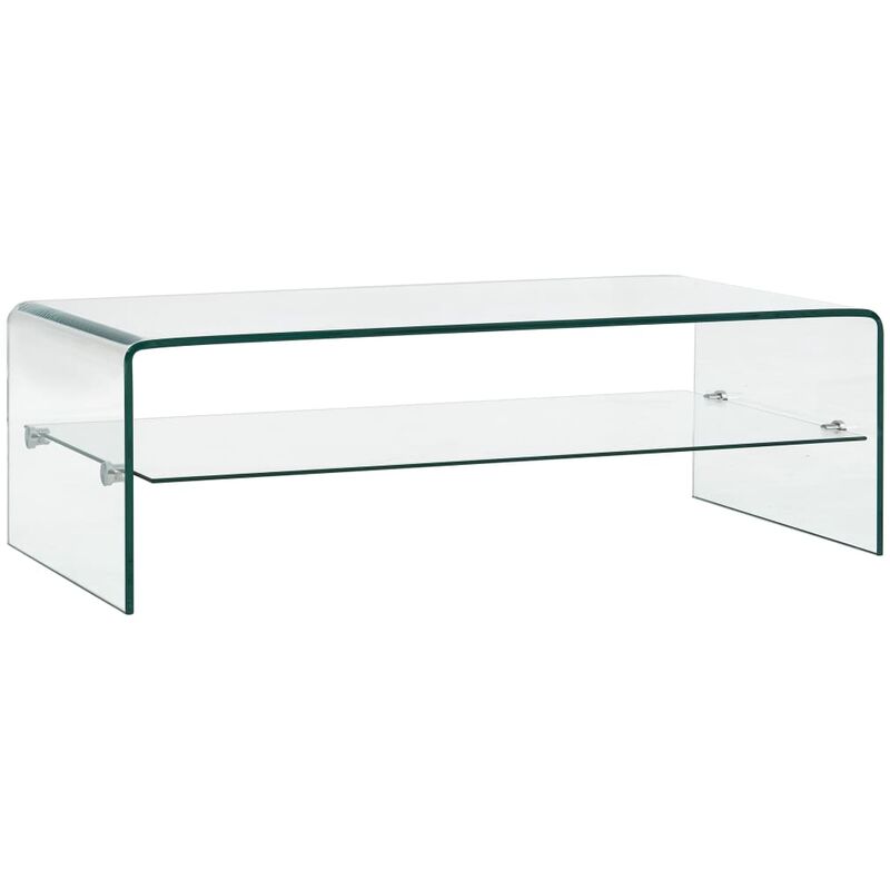 

mesa de centro de vidrio templado transparente 98x45x31 cm - Rogal