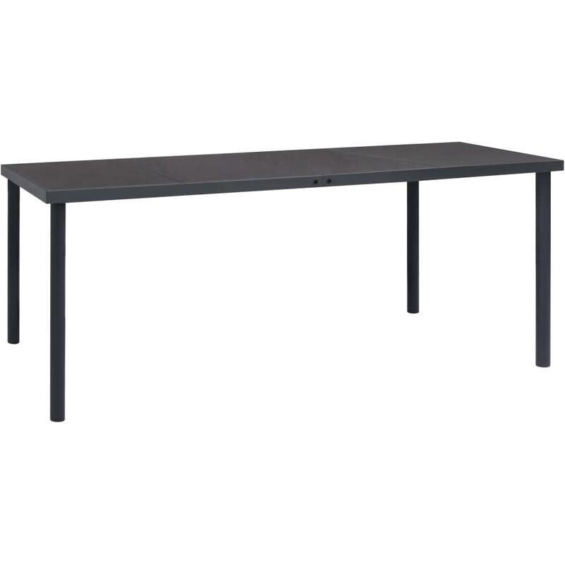 

mesa de comedor de jardín acero gris antracita 190x90x74 cm - Rogal