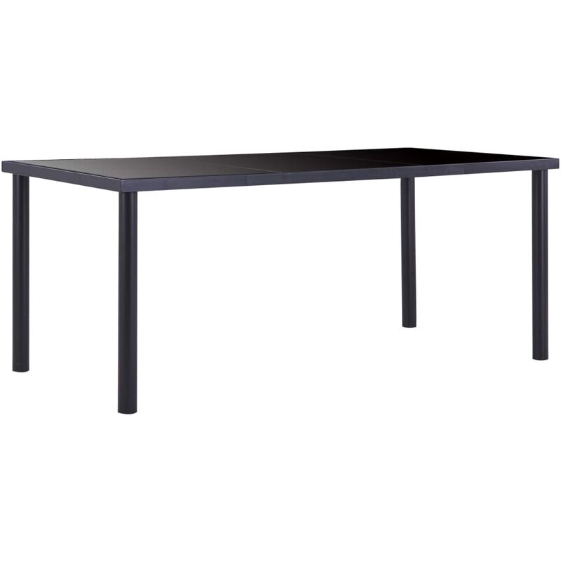 

Rogal - mesa de comedor de vidrio templado negro 180x90x75 cm