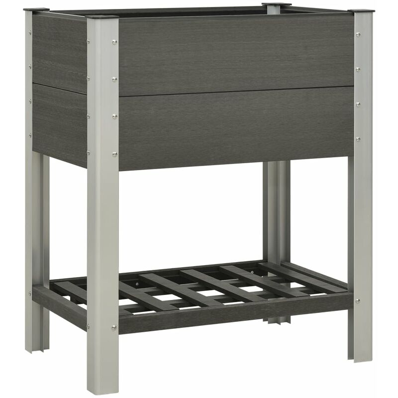 

mesa de cultivo para jardín con estante wpc gris 75x50x90 cm - Rogal