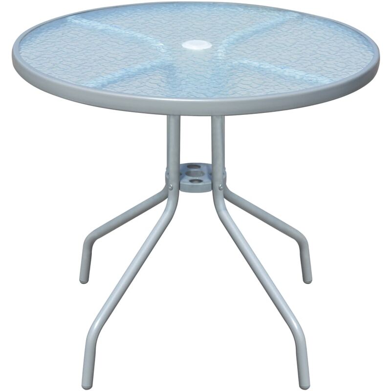 

mesa de jardín bistro de acero gris 80x71 cm - Rogal