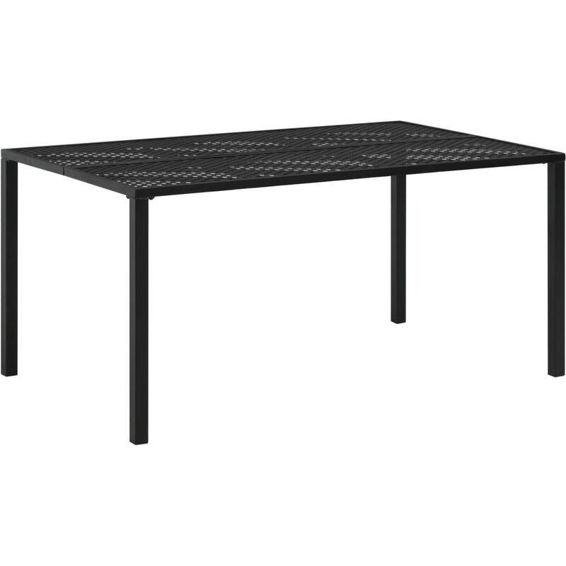 

mesa de jardín de acero negro 150x90x72 cm - Rogal