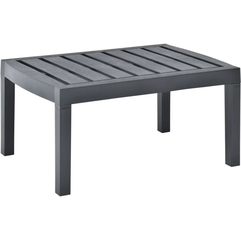 

mesa de jardín de plástico gris antracita 78x55x38 cm - Rogal