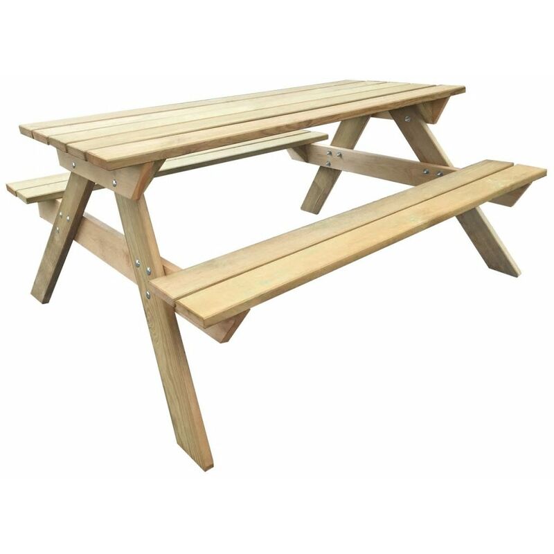 

mesa de picnic de madera de pino 150x135x71,5 cm - Rogal