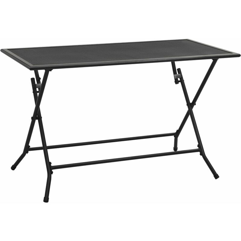 

mesa plegable de malla de acero antracita 120x60x72 cm - Rogal