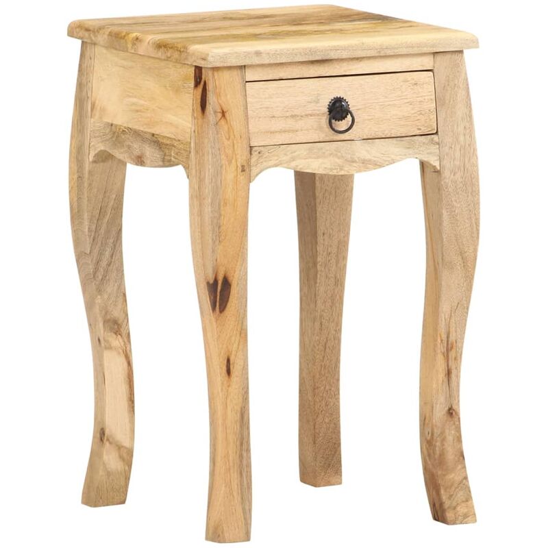 

mesita de noche de madera maciza de mango 28x28x46 cm - Rogal