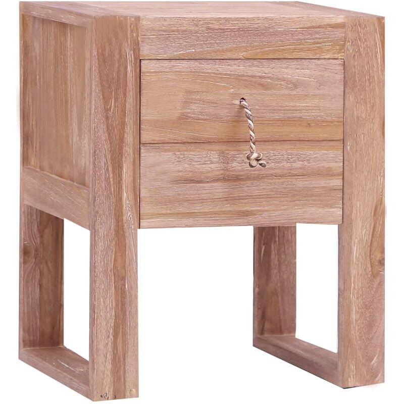 

mesita de noche de madera maciza de teca 40x30x50 cm - Rogal