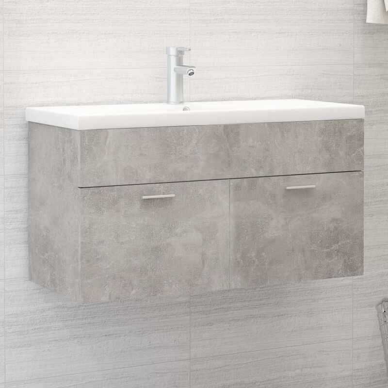 

mueble con lavabo aglomerado gris hormigón - Rogal