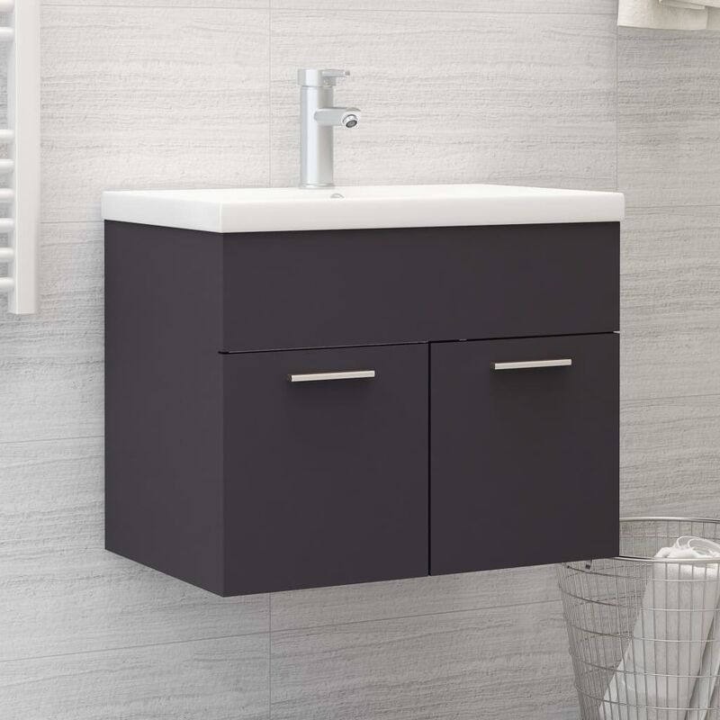 

mueble con lavabo aglomerado gris - Rogal