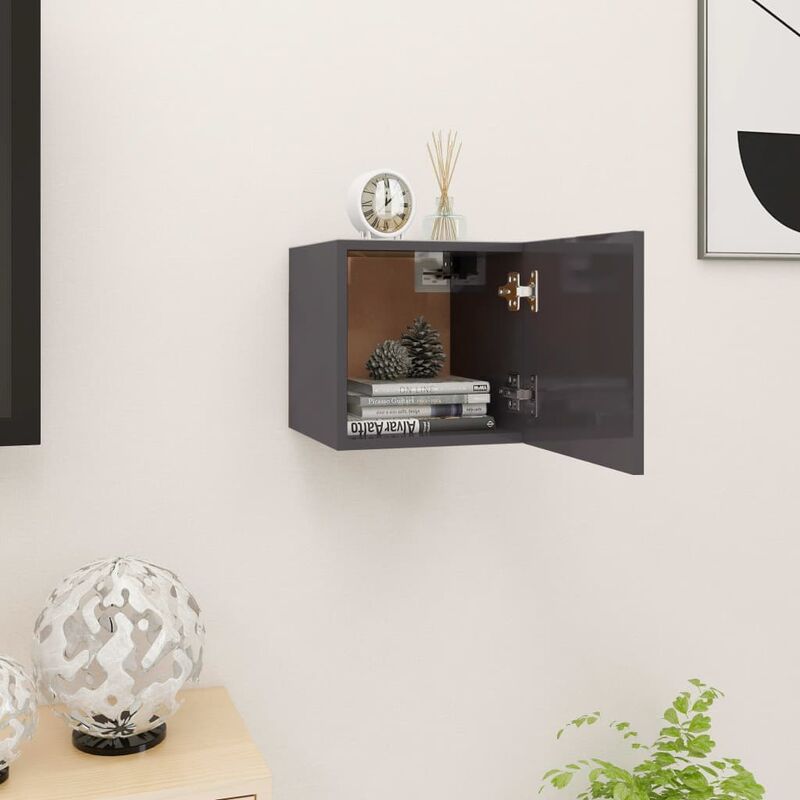 

Rogal mueble de pared para tv gris con brillo 30,5x30x30 cm Rogal