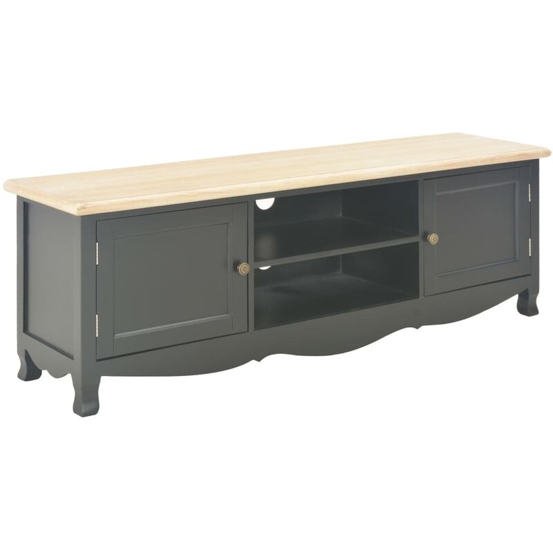 

Rogal - mueble para tv madera maciza de mango negro 120x30x40 cm