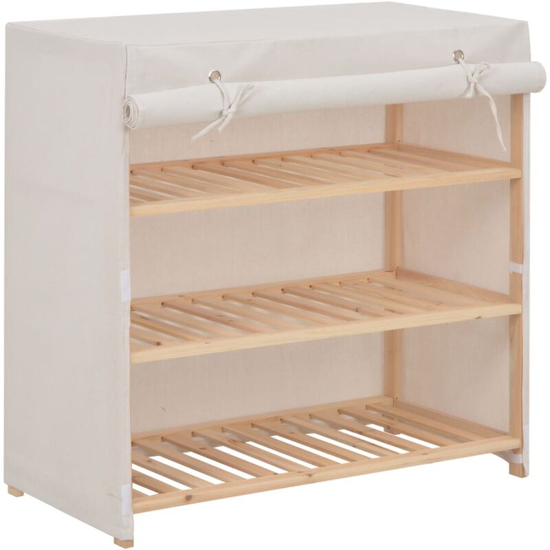 

mueble zapatero con funda de tela blanco 79x40x80 cm - Rogal