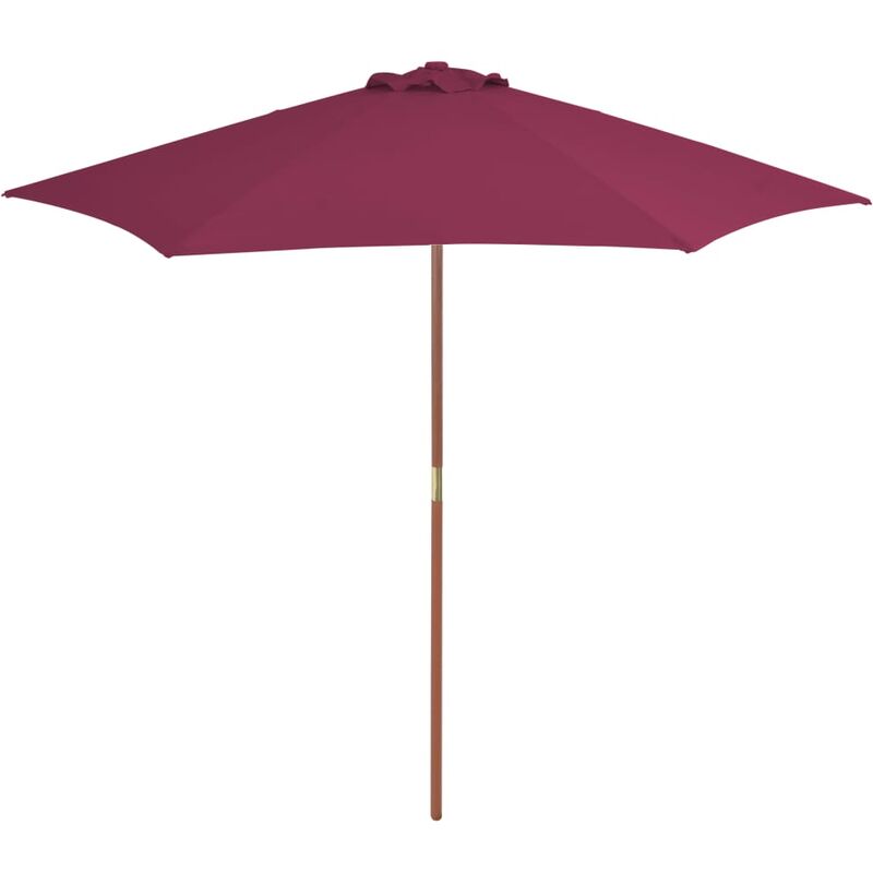 ROGAL parasol avec mât en bois 270 cm bordeaux - Rogal