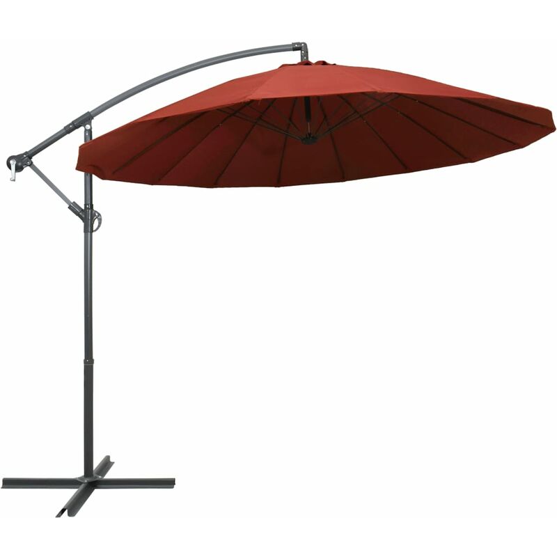 parasol suspendu terre cuite 3 m mât en aluminium - Rogal
