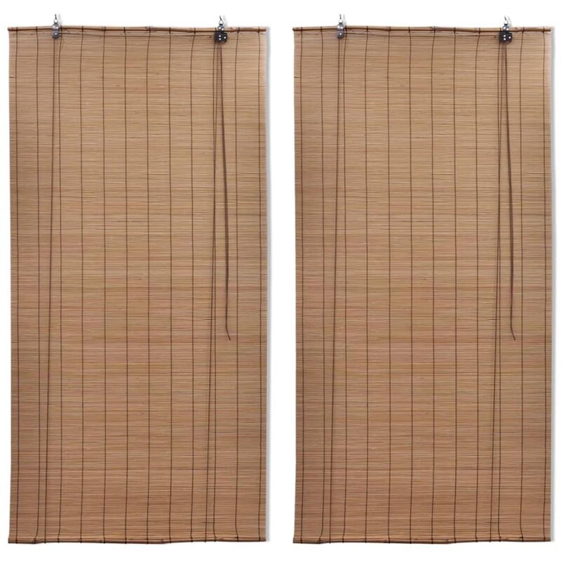 

persianas enrollables de bambú 2 piezas marrón 120x220 cm - Rogal