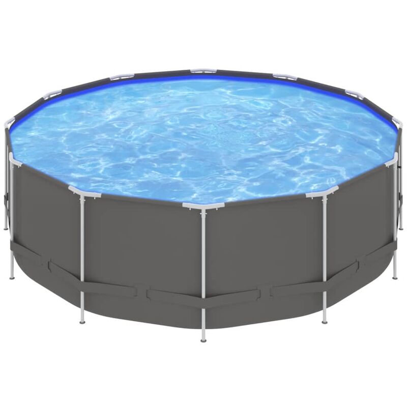 

piscina con estructura de acero antracita 457x122 cm - Rogal