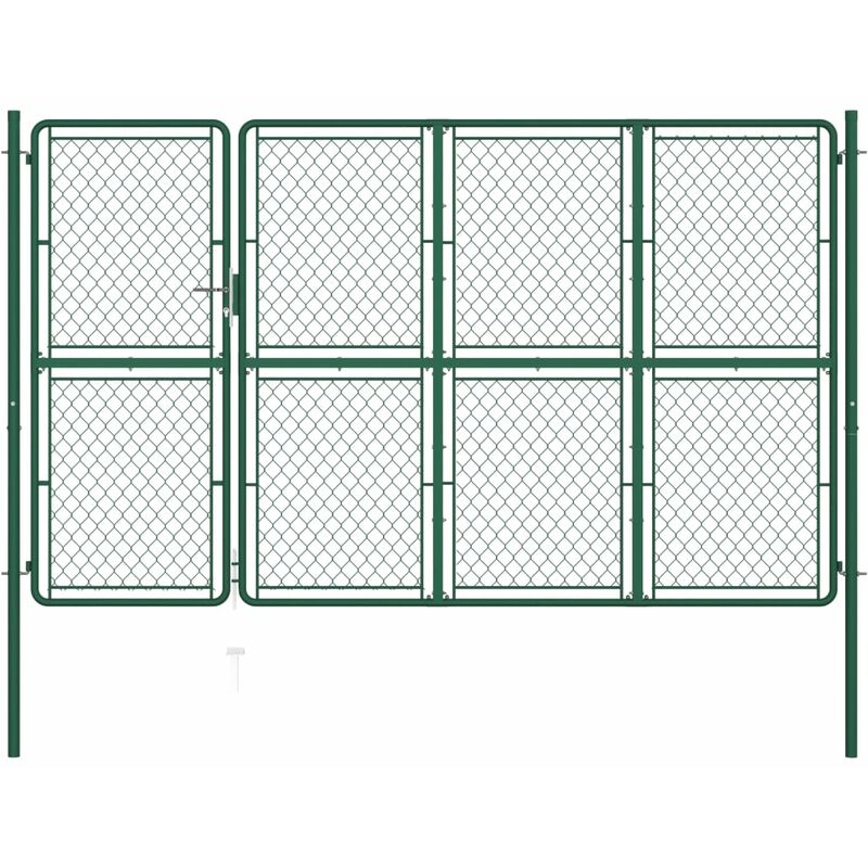 

puerta de jardín de acero verde 200x350 cm - Rogal