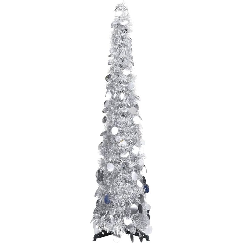 

Rogal - árbol de navidad artificial desmontable plateado pet 120 cm