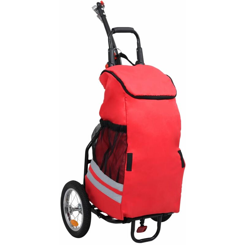 

remolque carrito de carga para bicicleta plegable rojo y negro - Rogal