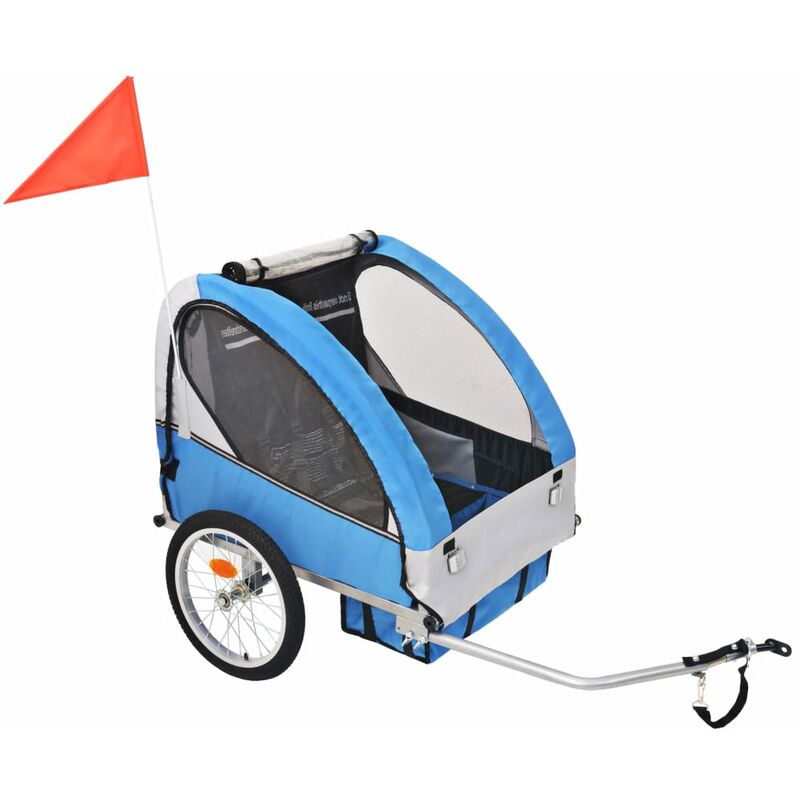 

Rogal remolque de bicicleta para niños gris y azul 30 kg Rogal