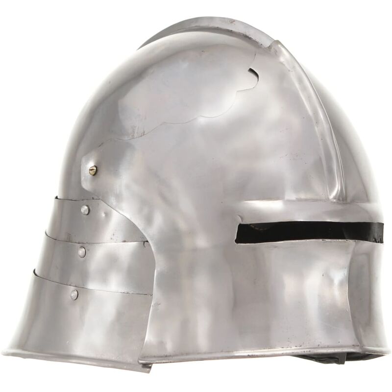 

réplica de casco de caballero medieval antiguo larp acero plata - Rogal