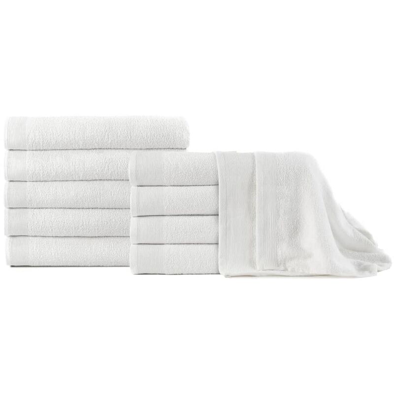 Rogal serviettes de bain 10 pcs coton 350 g/m² 100x150 cm blanc Rogal