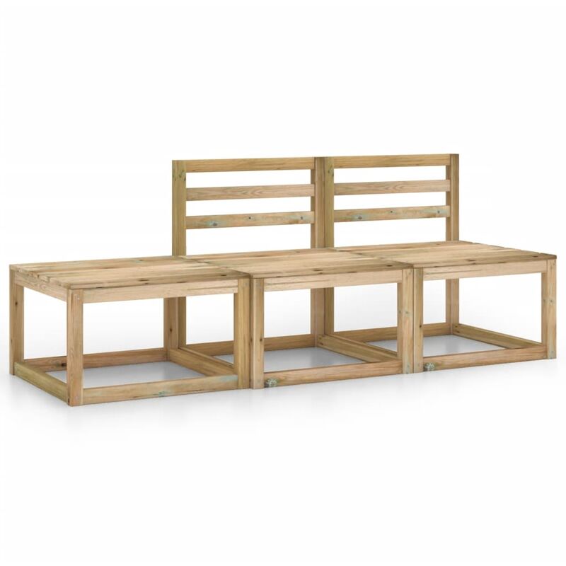 

set de muebles jardín 3 piezas madera de pino impregnada verde - Rogal