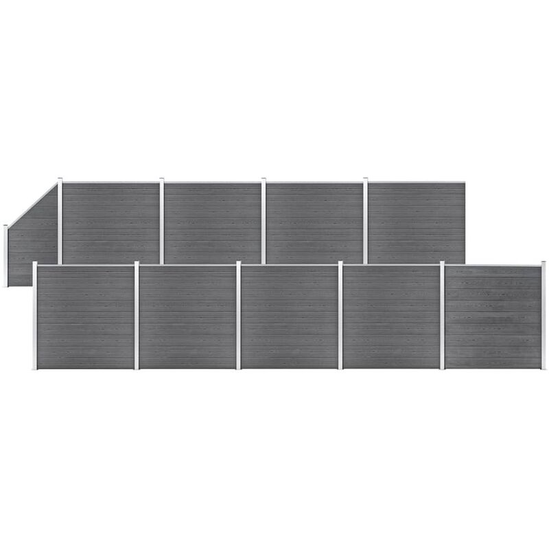 

set de valla 9 cuadradas + 1 oblicua wpc gris 1657x186 cm - Rogal