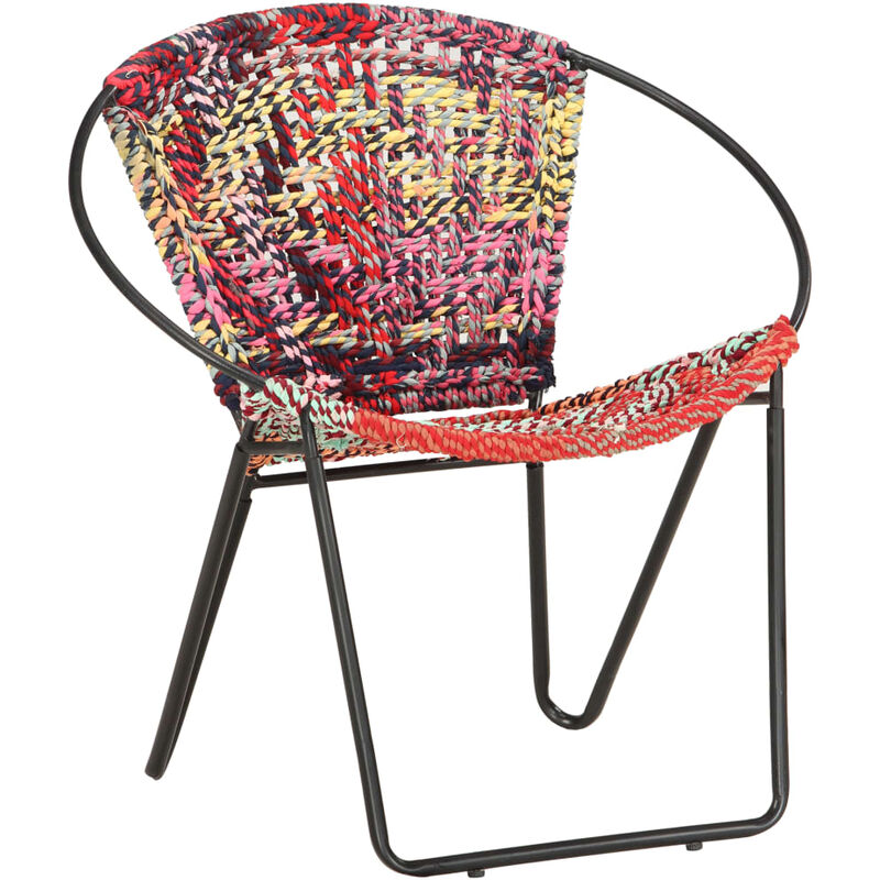 

silla circular chindi de tela multicolor - Rogal