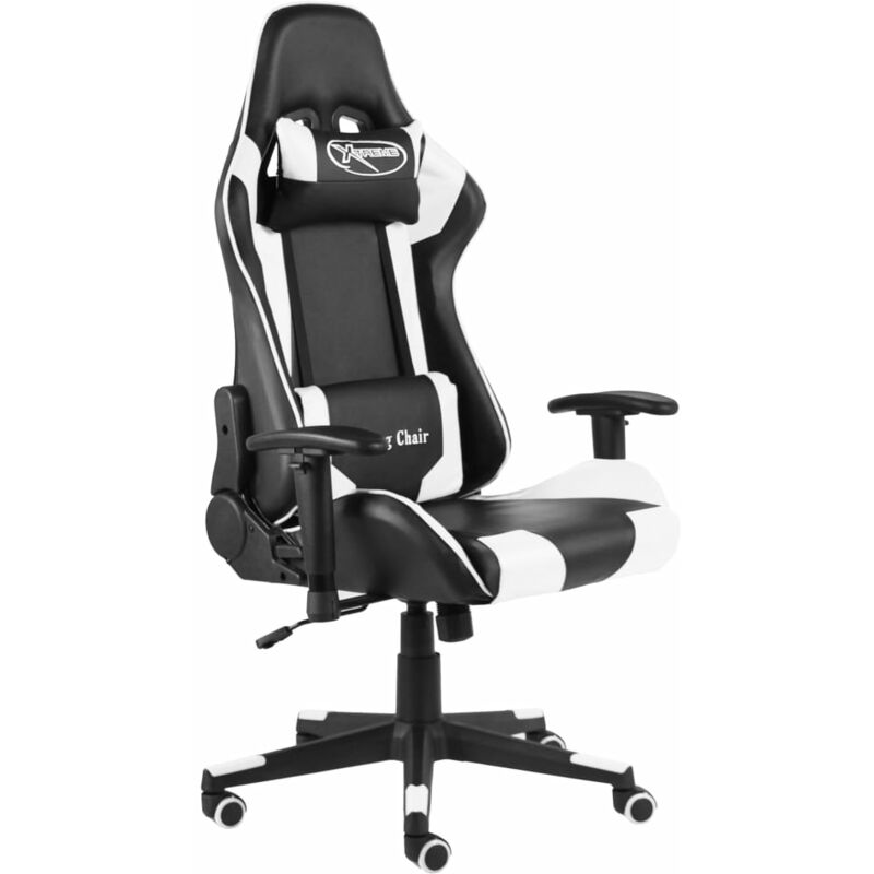 

silla gaming giratoria pvc blanco - Rogal