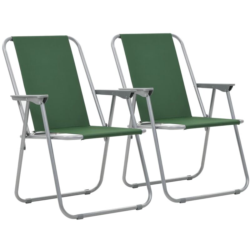 

sillas de camping plegables verde 52x59x80 cm 2 unidades - Rogal