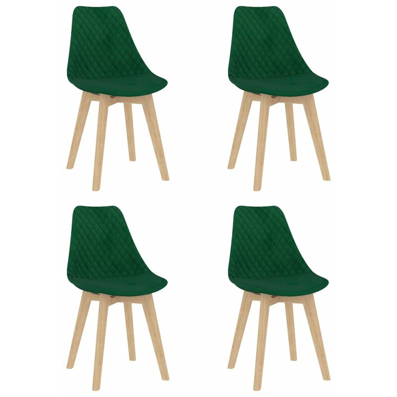 

sillas de comedor 4 unidades terciopelo verde oscuro - Rogal