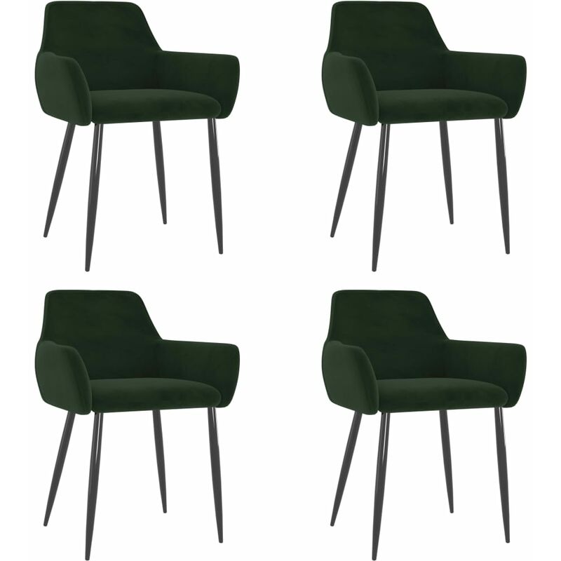 

sillas de comedor 4 unidades terciopelo verde oscuro - Rogal