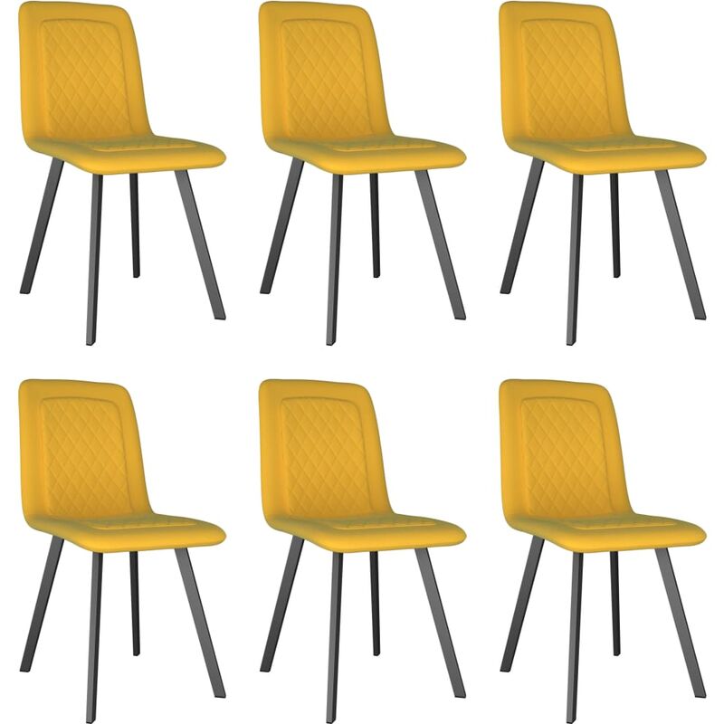 

sillas de comedor 6 unidades terciopelo amarillo - Rogal